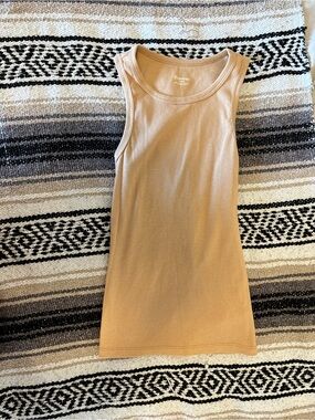 No Boundaries Tan Ribbed Tank Top